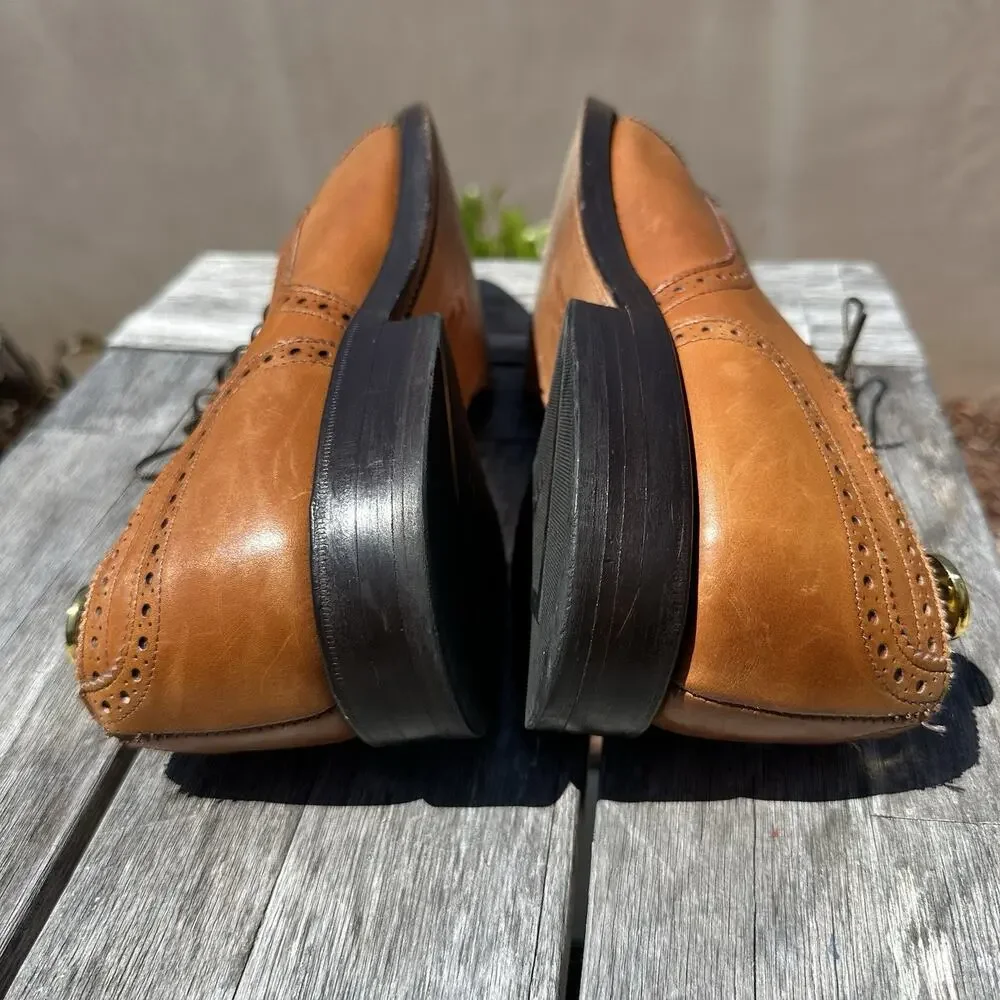 Allen Edmonds Lexington Oxford Brogue Cap-Toe Men Shoes Walnut Brown 12.5 B